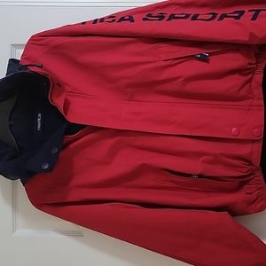Nautica Red Reversible Navy Blue Fleece Jacket